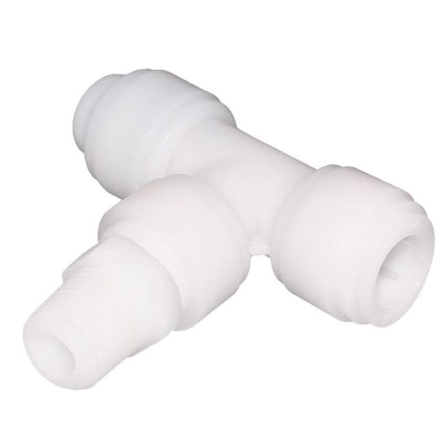NeoFit - Acetal White Swivel Tee 5/32" [4mm] x 1/4" NPTF Branch