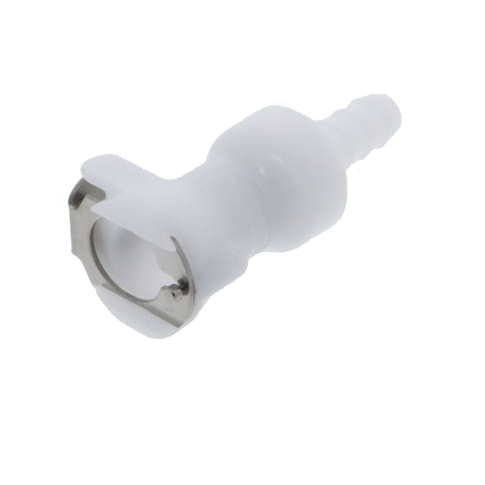 PLCD17004V Valved In-Line Hose Barb Coupling Body 1/4 ID Barb FKM [Viton] O-ring