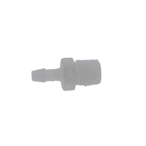 FitQuik PVDF [Kynar] Thread to Tube Straight Fitting - 1/4 NPT to 3/16 ID Barb