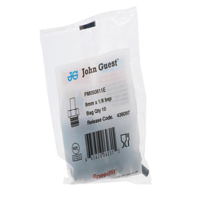 John Guest Stem Adapter BLACK ACETAL - 8mm x 1/8 BSP