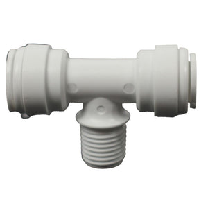 Male Branch Tee Acetal 3/8 qc x 3/8 qc x 1/4 MNPT Branch