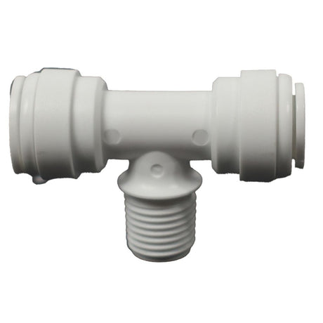 Male Branch Tee Acetal 3/8 qc x 3/8 qc x 1/4 MNPT Branch