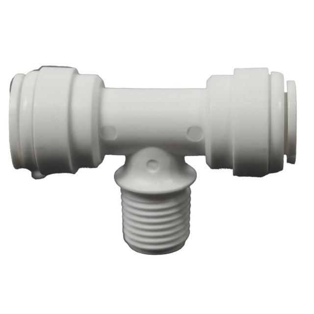 Male Branch Tee Acetal 3/8 qc x 3/8 qc x 1/4 MNPT Branch