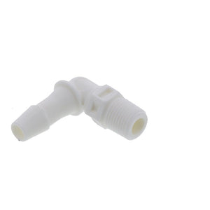FitQuik Nylon Thread to Tube Elbow Fitting - 1/8 NPT to 1/4 Hose Barb