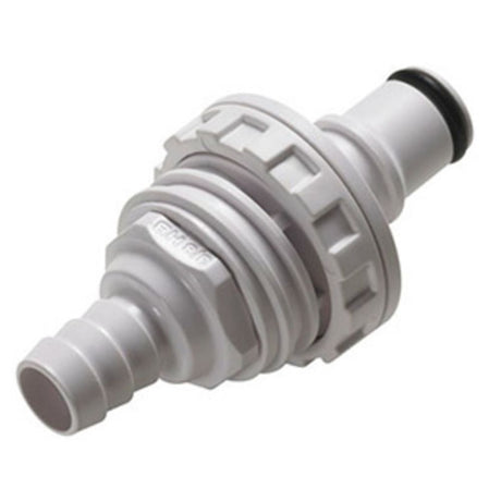 NS4D4200606 ABS Valved Panel Mount Hose Barb Coupling Insert 3/8 ID Barb