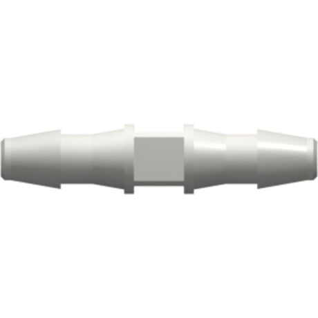 LinkTech Straight Through Tube Fitting with 200 Series Barbs, 1/8" [3.2 mm] ID Tubing, White Nylon
