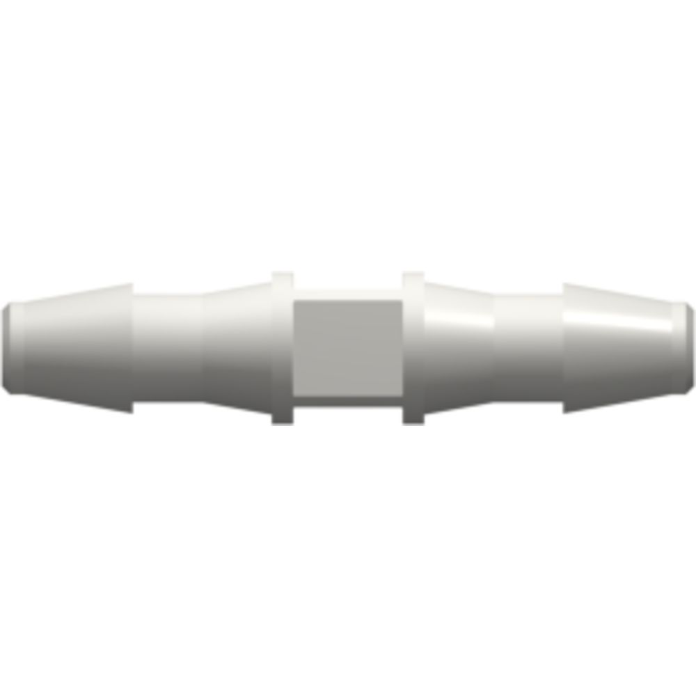 LinkTech Straight Through Tube Fitting with 200 Series Barbs, 1/8" [3.2 mm] ID Tubing, White Nylon