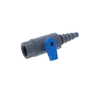 SMC Inline Ball Valve PVC FNPT/Barb - 3/8 to 5/8 Tapered Barb X 3/8 FNPT