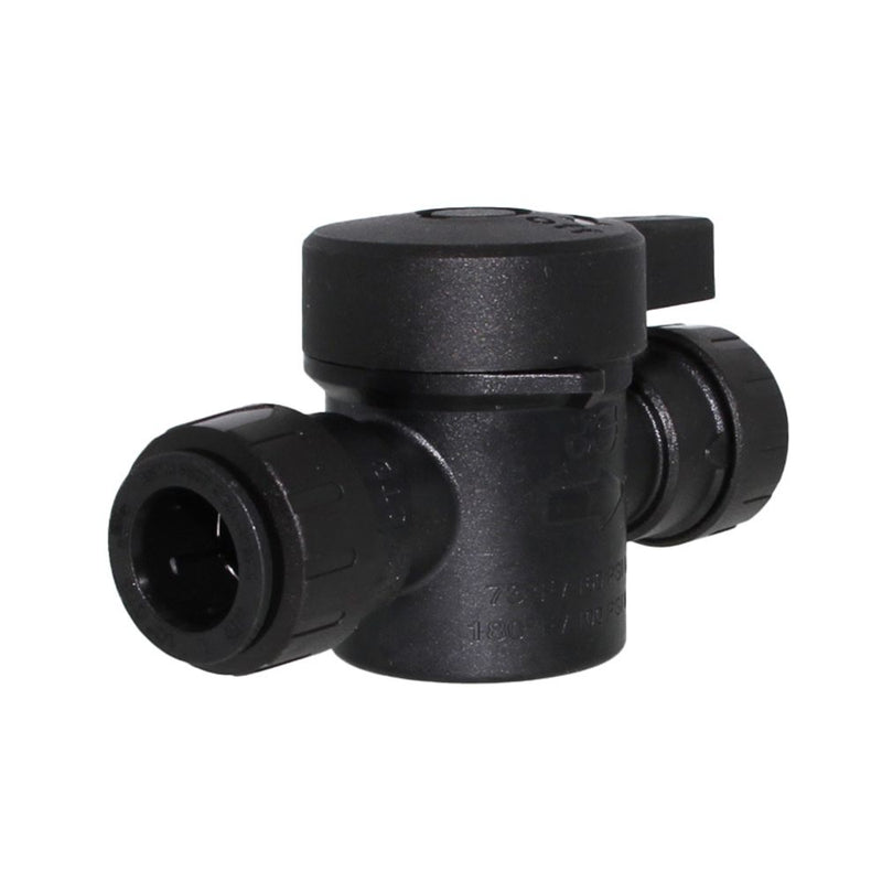 John Guest Two-Way Ball Valve: 3/4 in, Acetal, Straight, Push x Push
