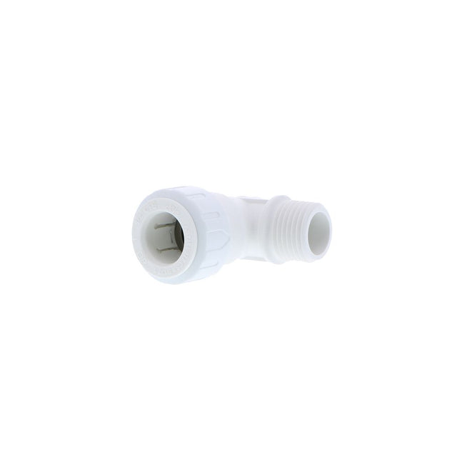 John Guest Male Fixed Elbow - 1/2 CTS x 1/2 NPT - White