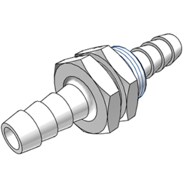 Colder BHU2204 1/4 Hose Barb X 1/4 Hose Barb Panel Mount Union