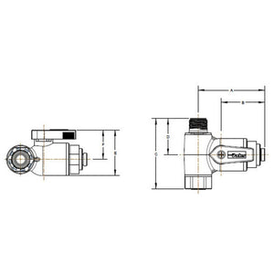 Parker LIQUIfit LFPP6VAS6 Angle Stop Adapter Valve 3/8 x 3/8 x 3/8