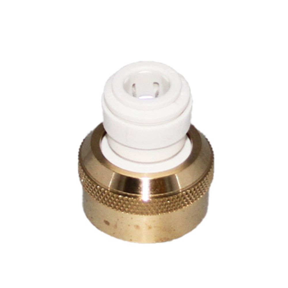 John Guest Brass Female Connector [Garden Hose] - 3/8 x 3/4 - 11.5 NH