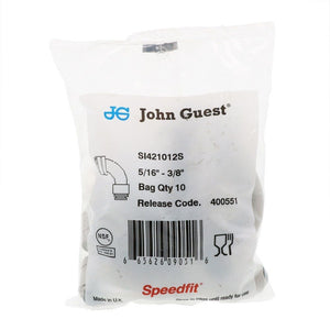 John Guest Superseal Flow Bend Elbow - 5/16 Superseal x 3/8
