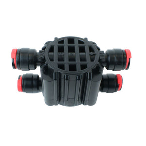 Automatic Shut Off Valve 4 Way 1/4 QC Locking Clips - Black