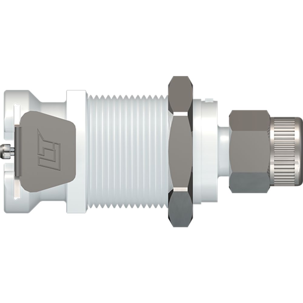 LinkTech 40AC Series Panel Mt. Female, Valved, 1/4" PTF, Natural Acetal, Buna N