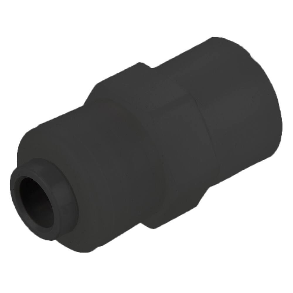 Black Kynar PVDF Faucet Adapter - 1/4 x 7/16-24 UNS