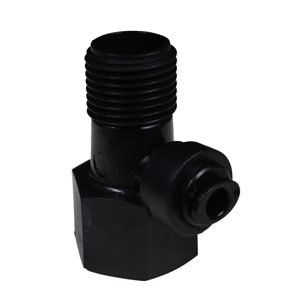NeoFit - Black Feed Water Connector Acetal 1/4 OD x 1/2 qc x 1/3