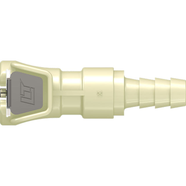 LinkTech 20PP Series Straight Female, Valved, 1/4" HB, Molded Almond Color, Polypropylene, EPDM