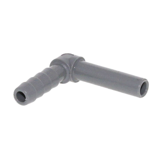 John Guest Stem Elbow Barb Connector  - 1/4 OD Stem x 1/4 ID Barb
