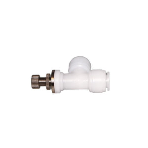 NeoFit - Acetal Natural White Flow Control Elbow Union 3/8" tube