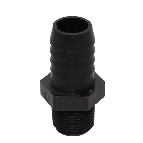 Male Barb Adapter - 5/8 ID x 3/8 MNPT - Black Polypropylene