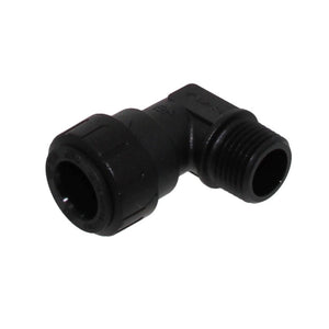 John Guest Black Male Fixed Elbow - 1/2 CTS x 1/2 MPT