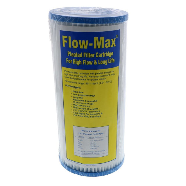 10" × 4-1/2" BB Flow-Max Pleated - 5 Mic Filter
