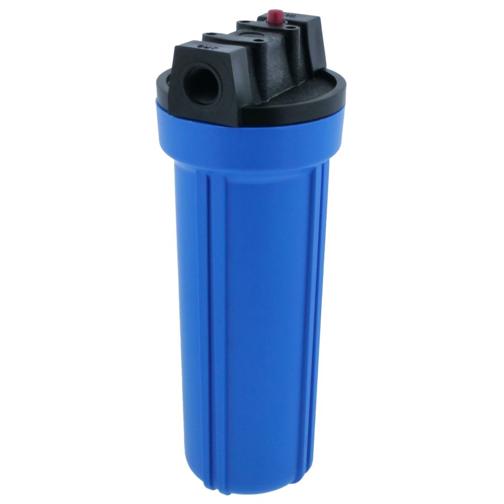 10" Slim Line Filter Housing Blue Sump/Black Boss Cap 1/2" W/ PR - 1/2" FPT