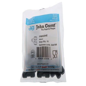 John Guest Union Tee BLACK ACETAL - 4mm