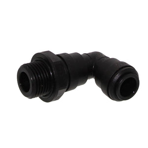 John Guest 10mm x 1/2" [BSPT] Acetal Swivel Male Elbow - Black