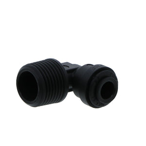 John Guest Fixed Elbow NPTF Black Polypropylene - 1/4 x 3/8 NPTF