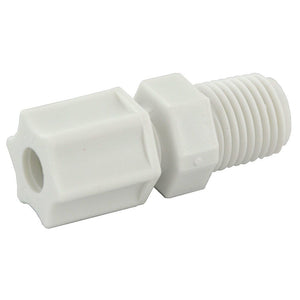 JACO 10-4-2-P-O Polypropylene Male Connector 1/4 OD Tube x 1/8 MPT