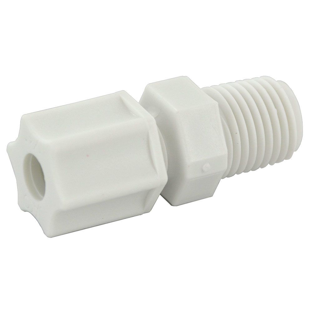 JACO 10-4-2-P-O Polypropylene Male Connector 1/4 OD Tube x 1/8 MPT
