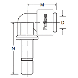 Kynar PVDF Tube Elbow Union Stem - 3/8 x 3/8