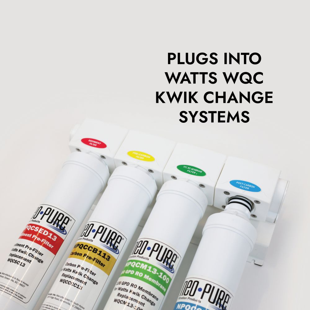 Neo-Pure Kwik Change 13" GAC Carbon Post Filter Replacement For Watts WQCGAC13