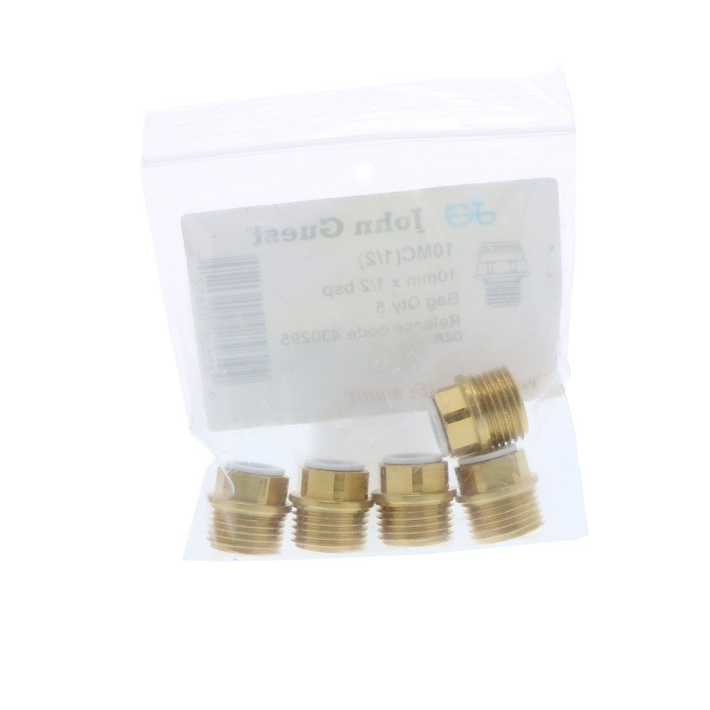 John Guest Brass Male Connector BSP - 10mm x 1/2 BSP