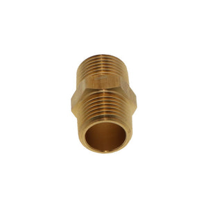 Lead-Free Brass Hex Nipple Threaded 1/2” MPT x ~ 1.49” L