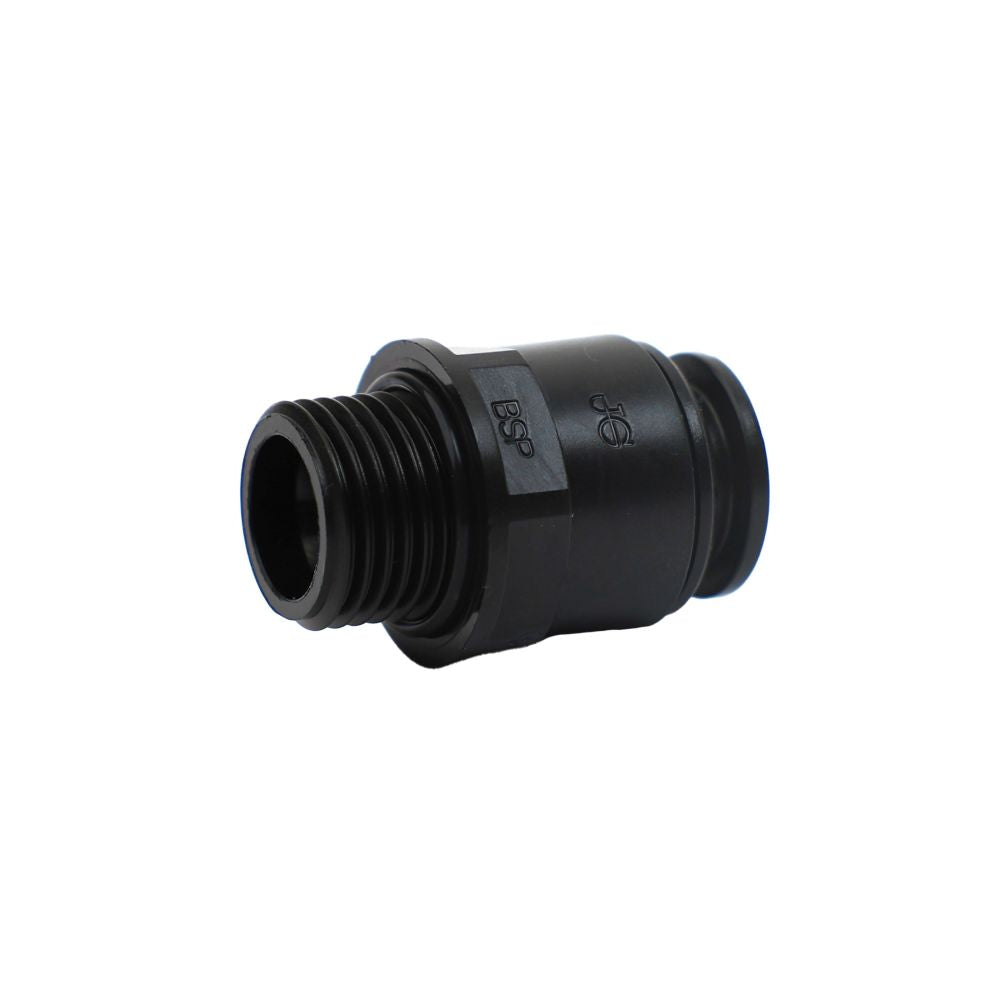 John Guest Male Connector BLACK ACETAL - 6mm x 1/4 NPTF