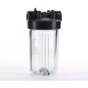 HF45-10CLBK10PR Water Filter Housing 10" - 1" Ports, Clear Body w/PR