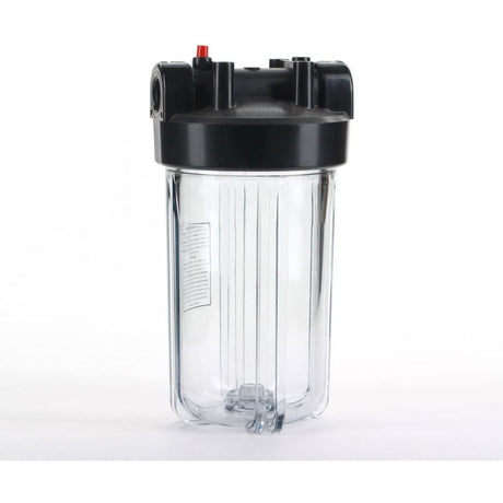 HF45-10CLBK10PR Water Filter Housing 10" - 1" Ports, Clear Body w/PR