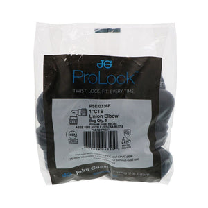 John Guest ProLock Black Union Elbow - 1 CTS