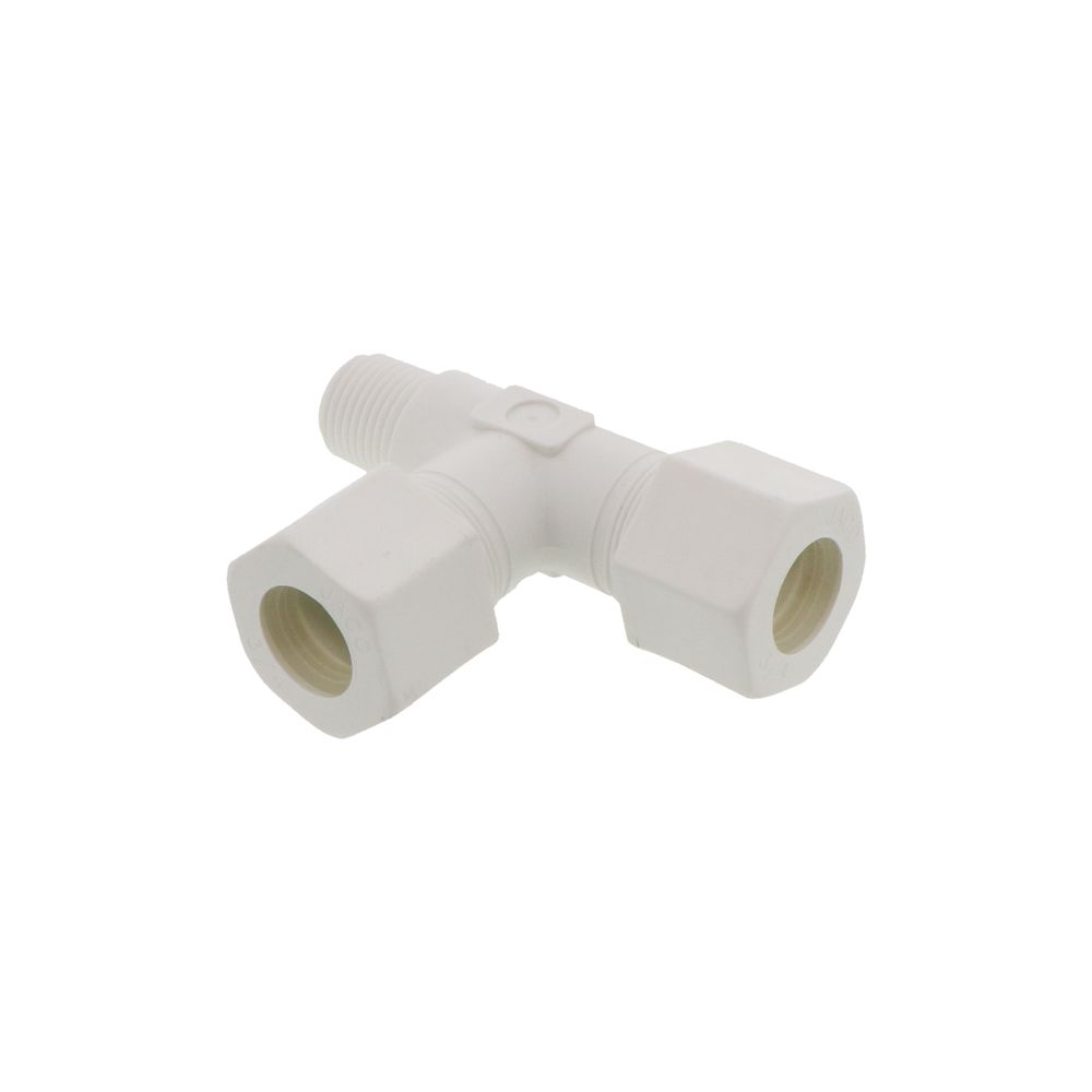JACO 75-12-8-P-PG Polypropylene Male Run Tee 3/4 OD Tube x 1/2 MPT