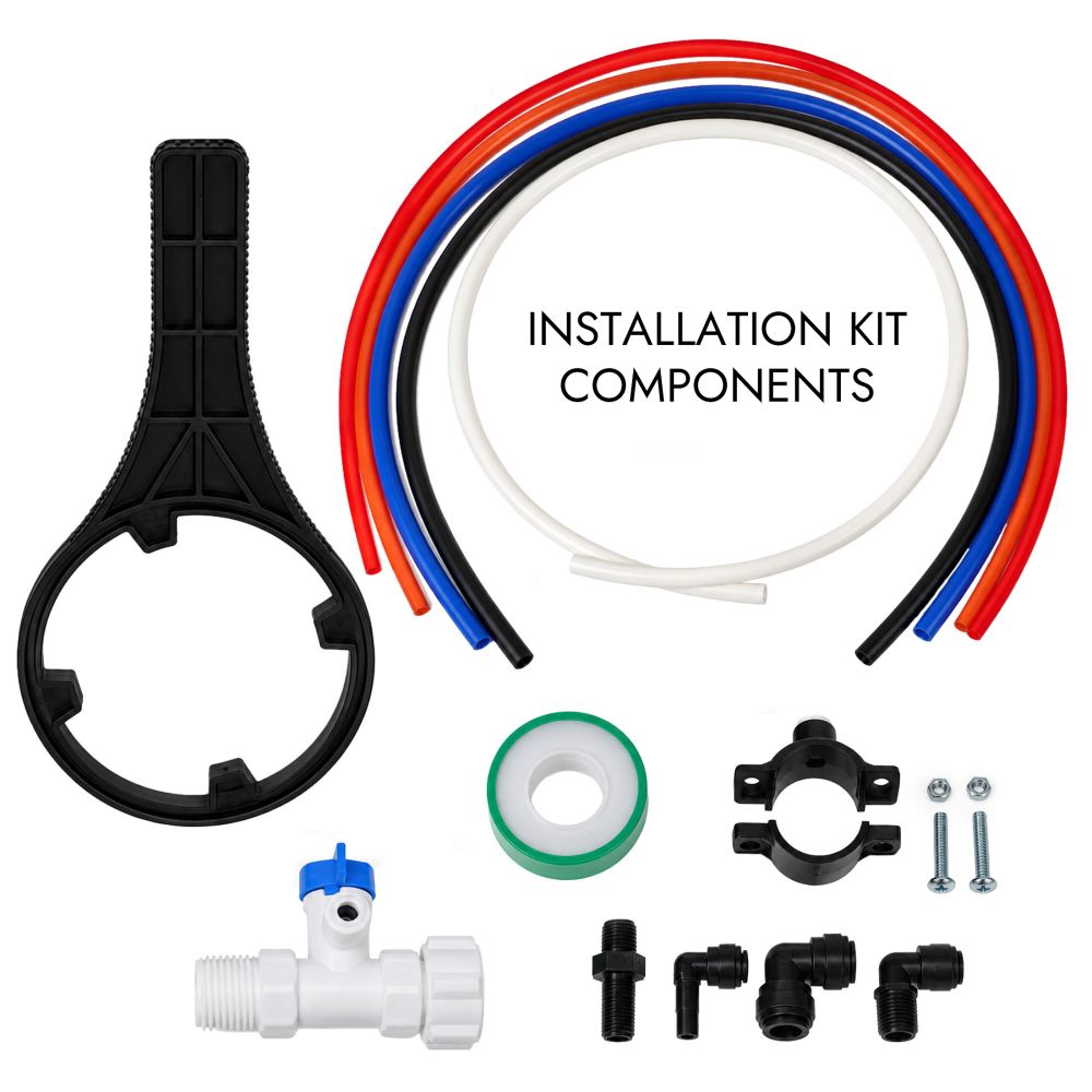 neoPure 4 Stage 50 GPD Residential Full Solution RO System, 0.5µ CTOX, Permeate Pump & AG Faucet CH