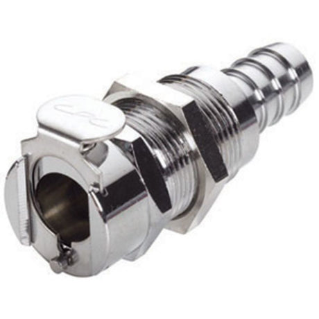 LCD16006 Valved Panel Mount Hose Barb Coupling Body 3/8 ID Barb