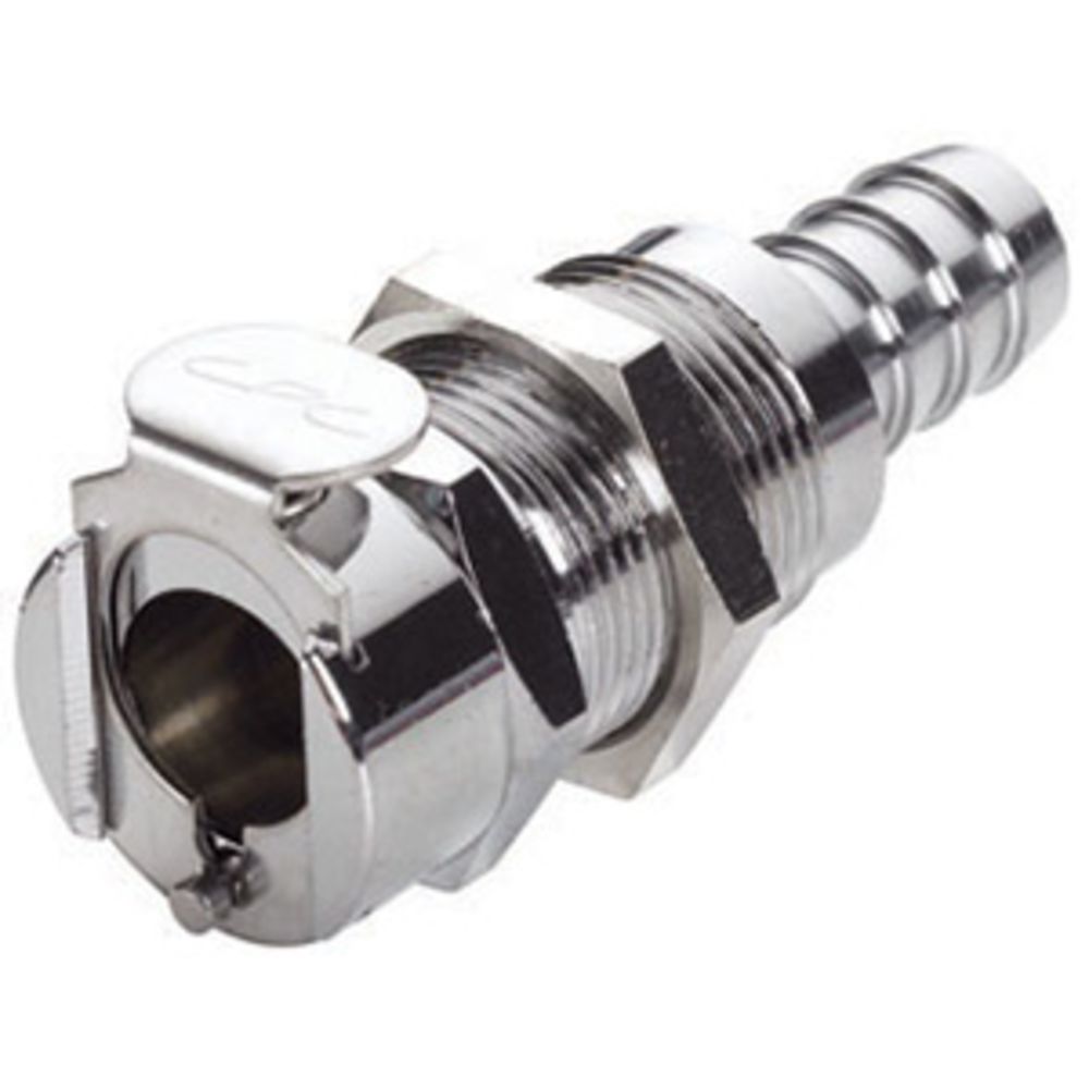 LCD16006 Valved Panel Mount Hose Barb Coupling Body 3/8 ID Barb