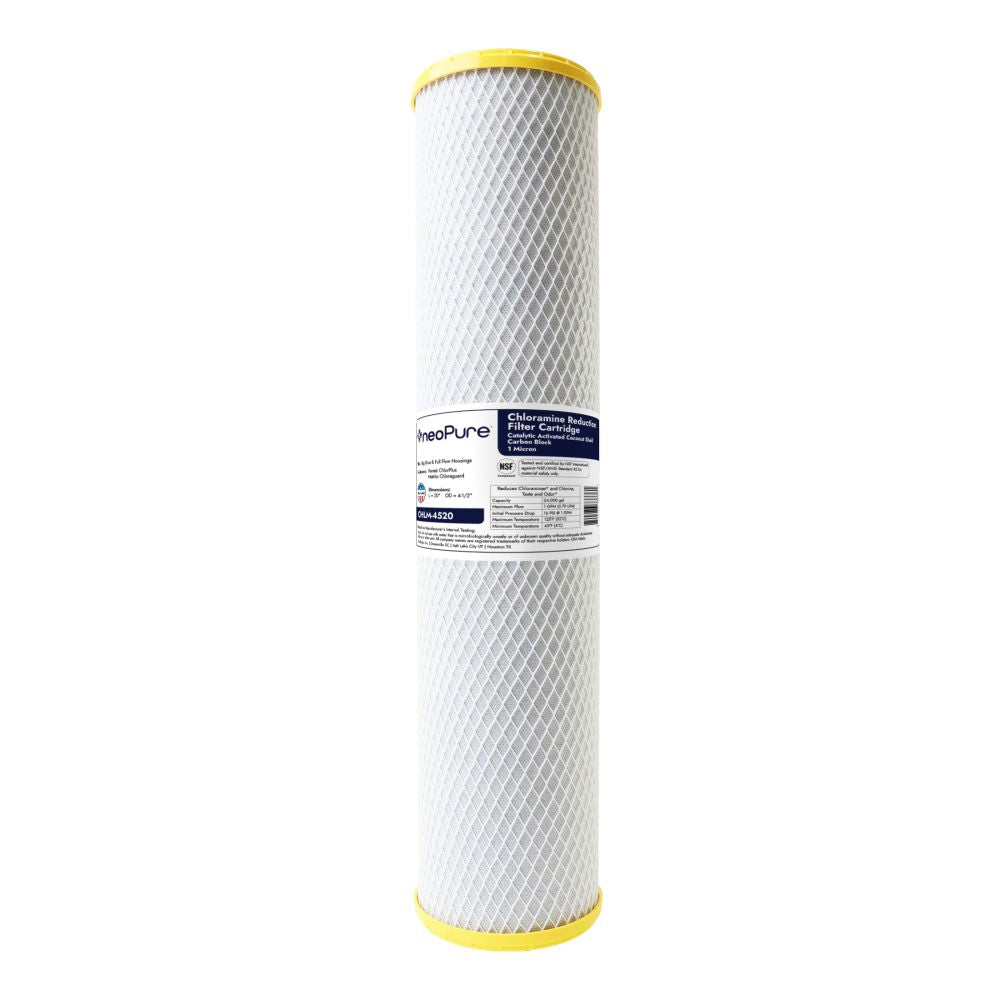 Neo-Pure CHLM-4520 20" x 4-1/2" Chloramine Carbon Block Filter 1 micron