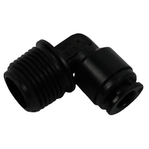 BLACK - Male Elbow Acetal  1/4 qc x 3/8 MNPT