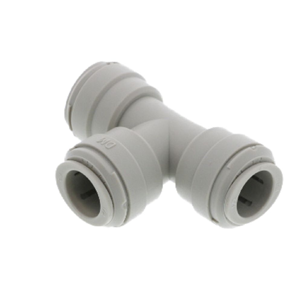 White DMfit Union Tee - 1/2" x 1/2" x 1/2" Push-in