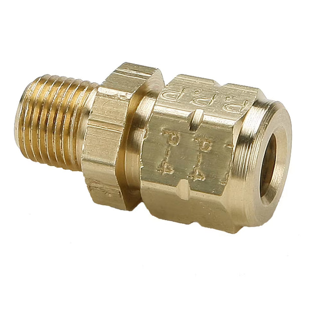 Parker Vibra-Lok Male Connector 1/4" OD x 1/8" MPT, Brass